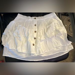 Forever 21 Flowy White Skirt with Buttons